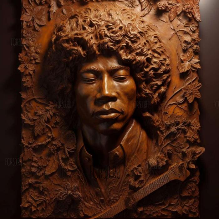 Jimmi Hendrix 1 stl model for CNC